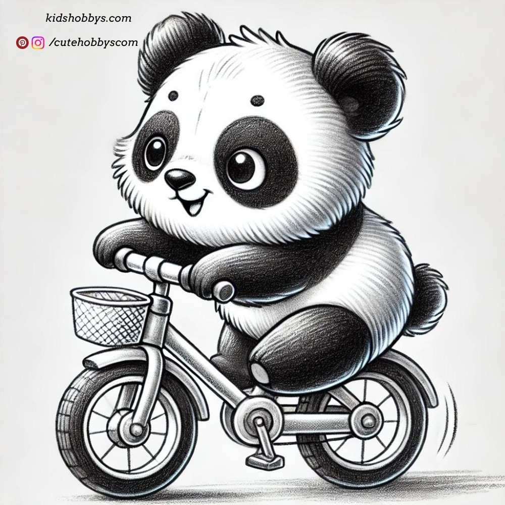 Sporty Panda riding Bicycle