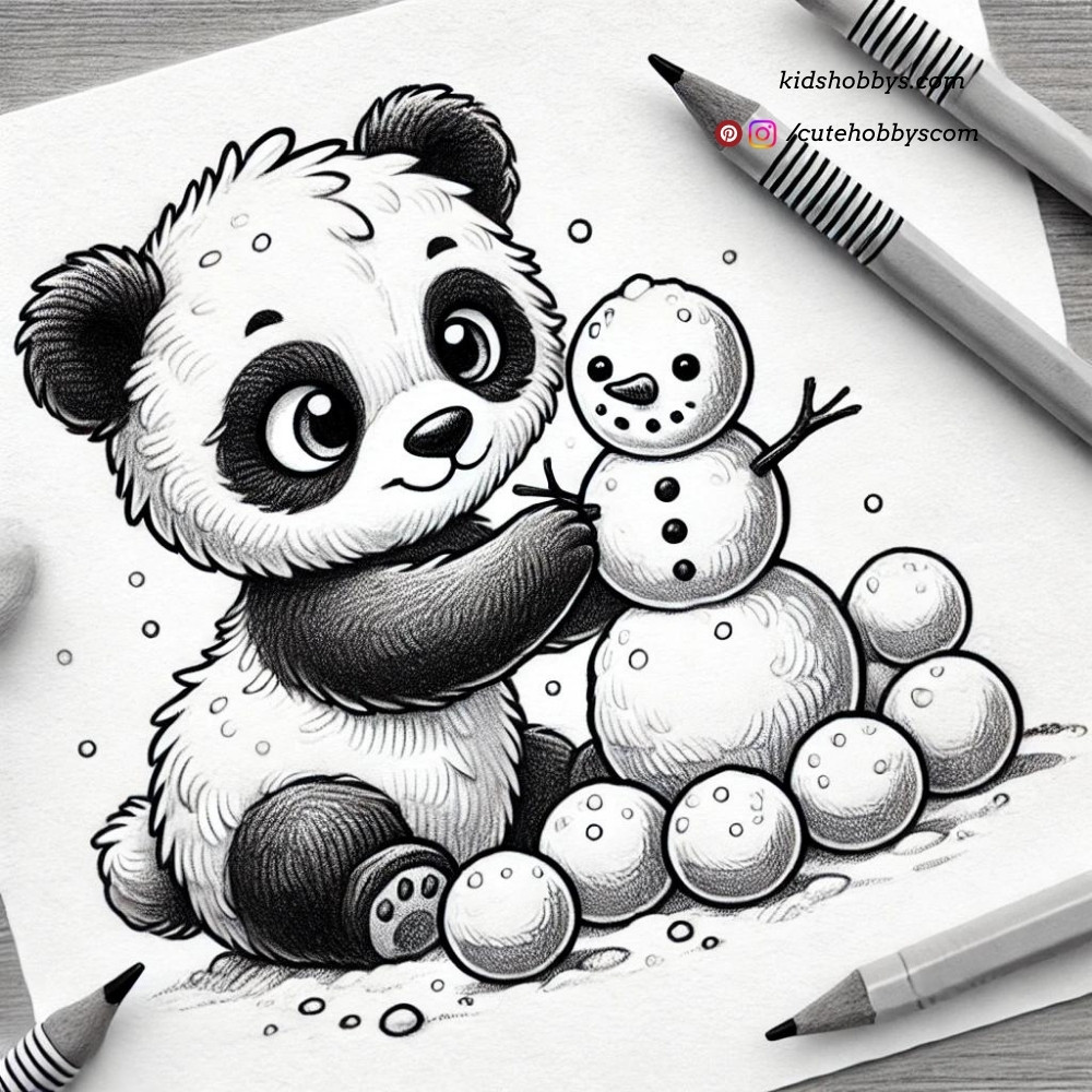 Panda and the snowman