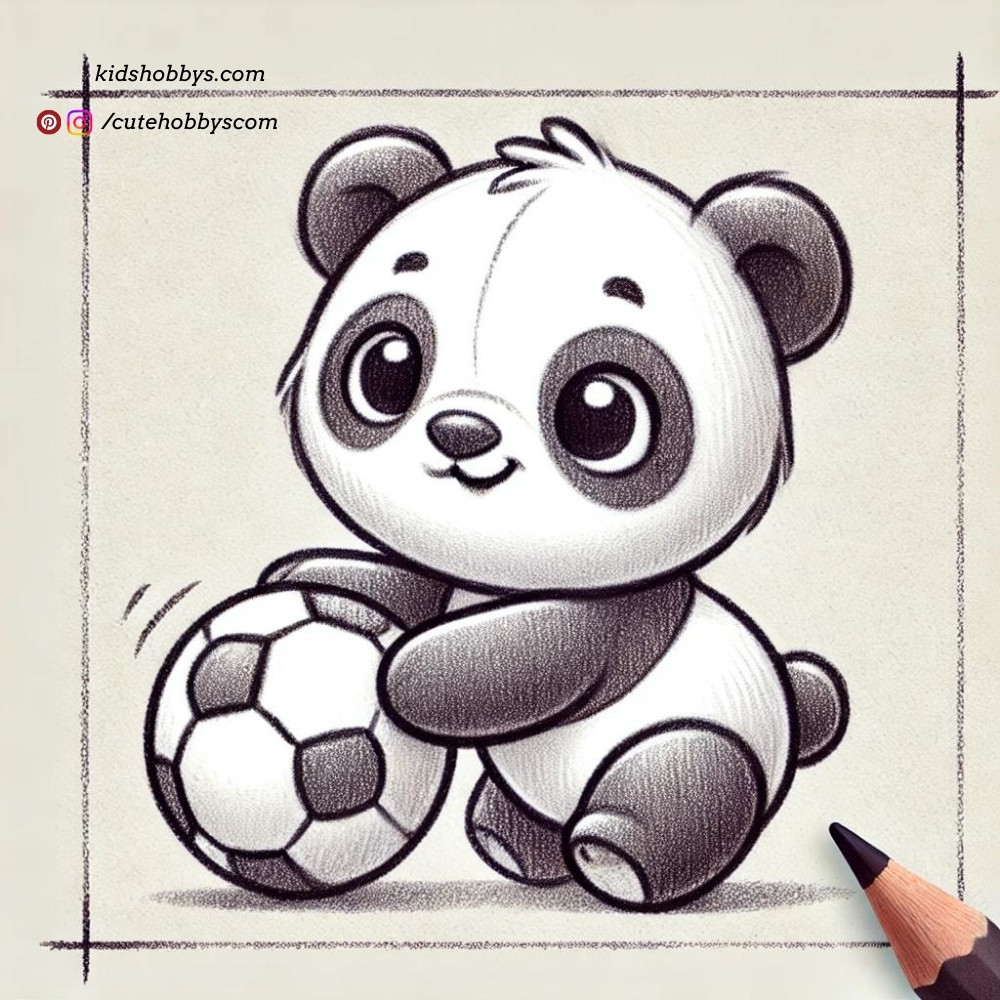 Baby Panda playing Football