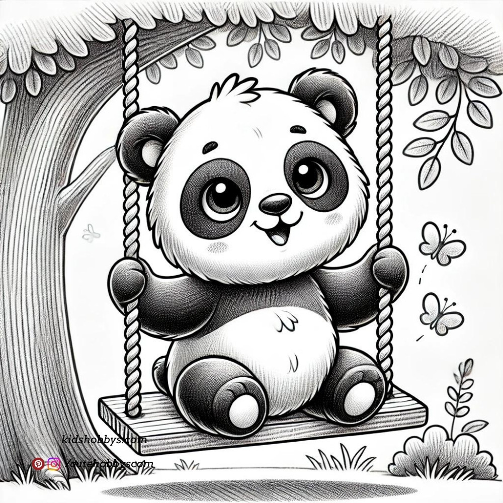 Panda Enjoying the Swing