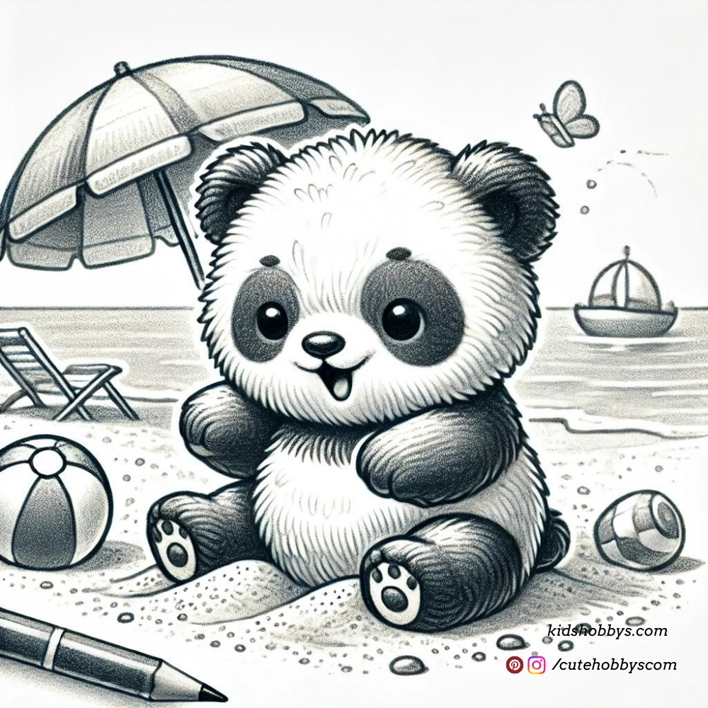 Panda in the Beach!