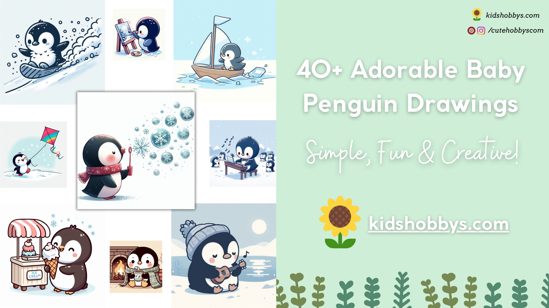 40+ Adorable Baby Penguin Drawings