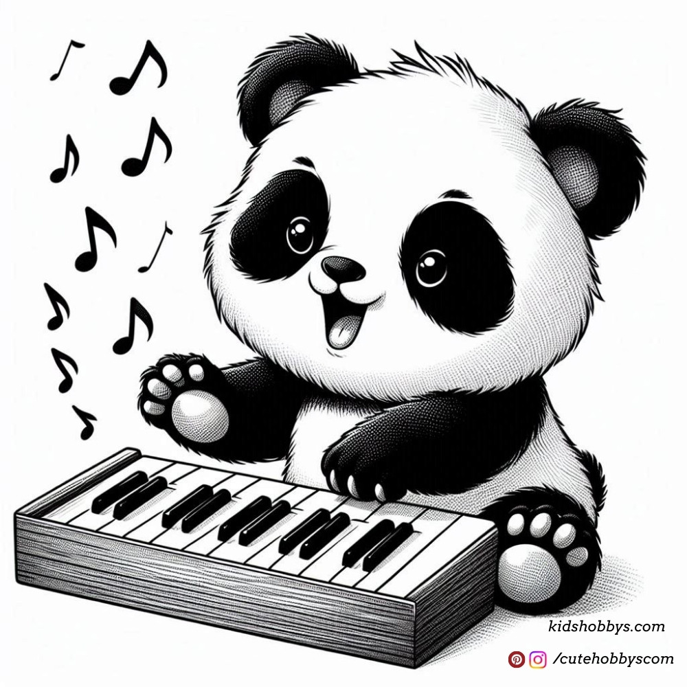 Cutie Panda playing keyboard