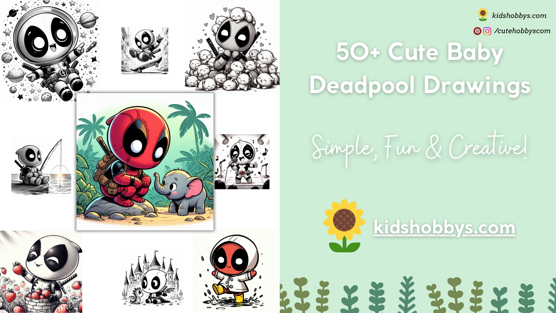 50+ cute baby deadpool drawings for kids