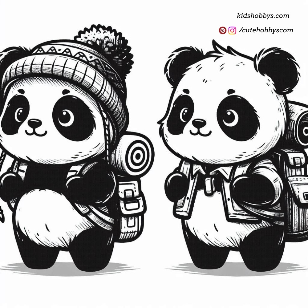 Panda's with Backpack