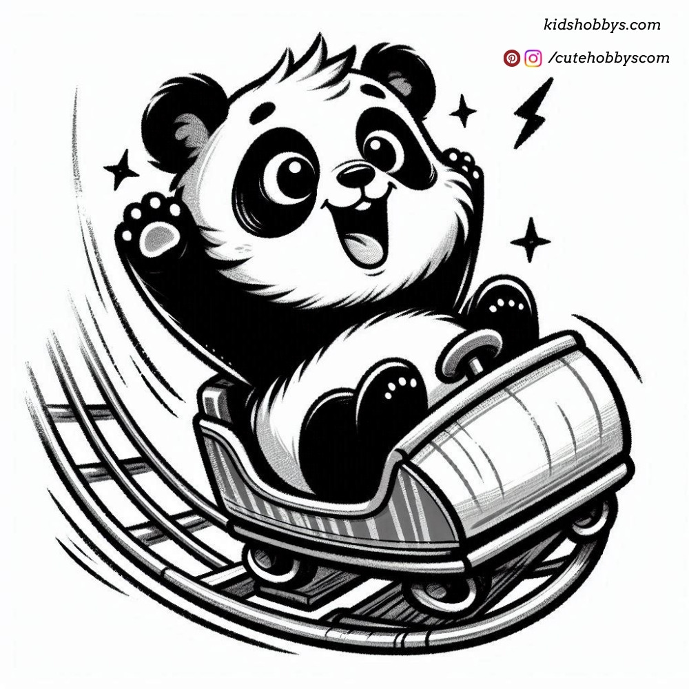 Panda Enjoying Roller coaster