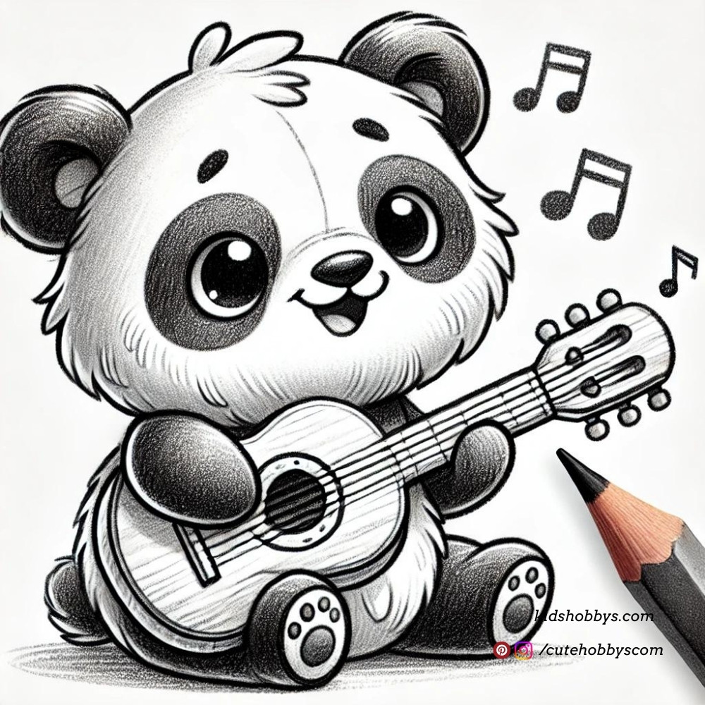 Cute Panda Playing Violin