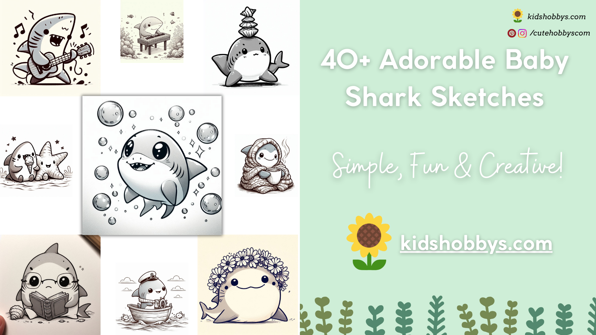 Adorable Baby Shark sketches