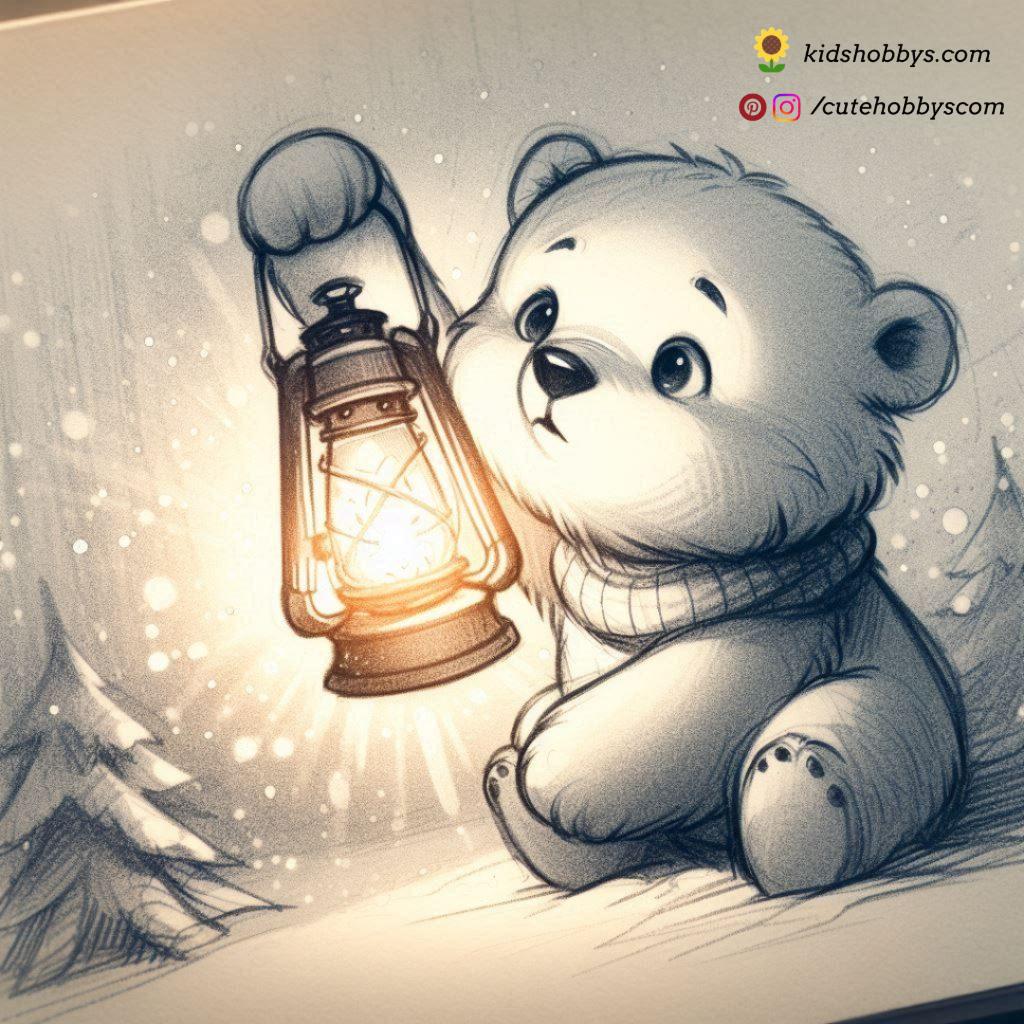 Baby Polar Bear’s Adventure with a Magic Lantern in the Snow 🌟