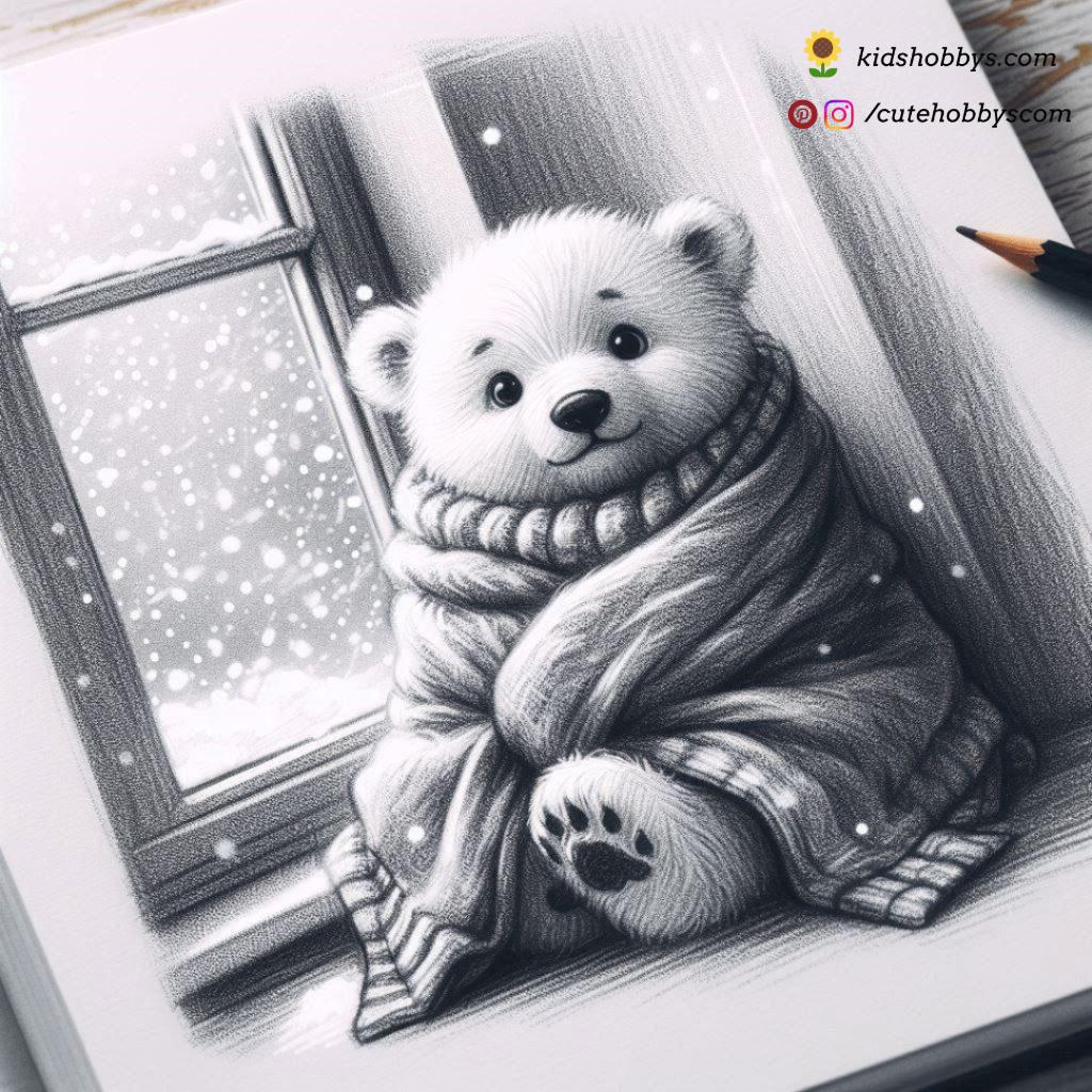 Cozy Afternoon with a Baby Polar Bear Snuggled in a Blanket 🛏️