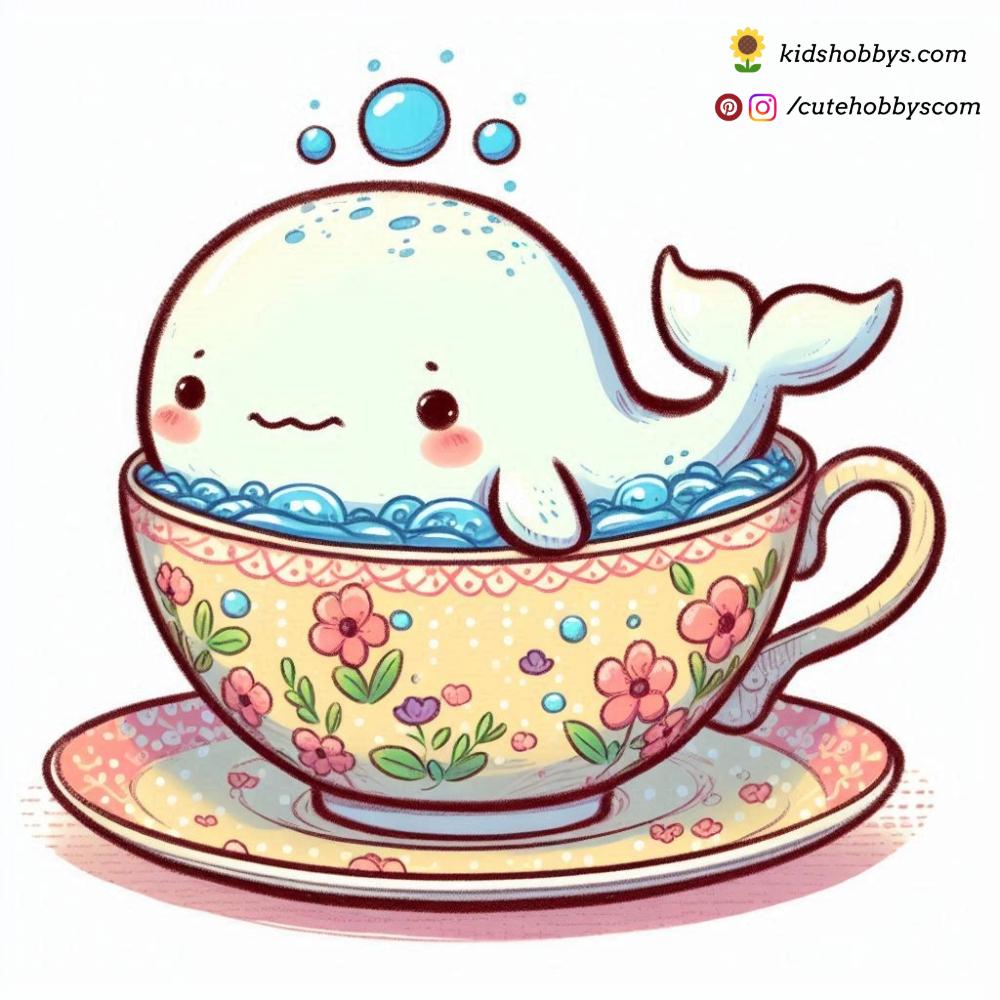 Cozy Baby Whale in a Tiny Teacup