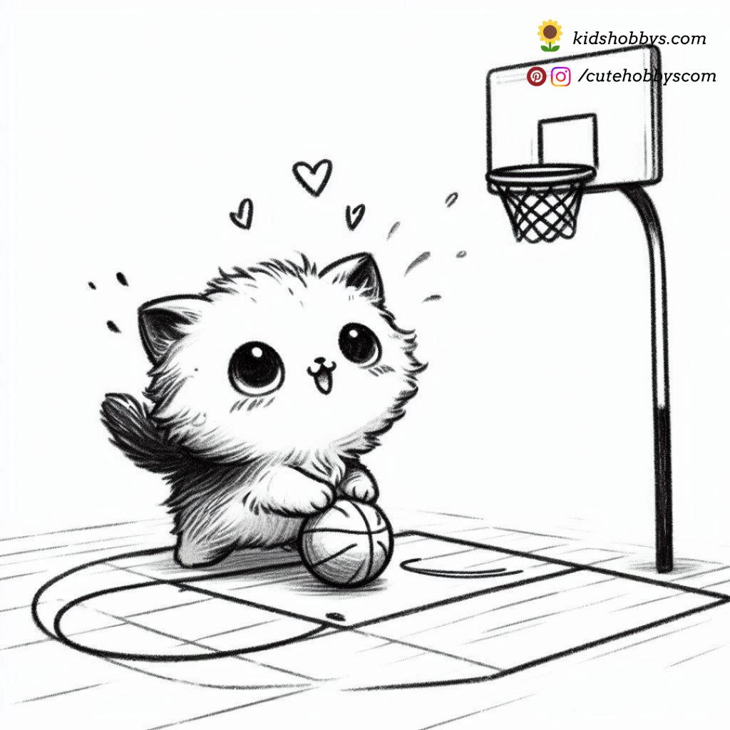 Cutie playing basket ball