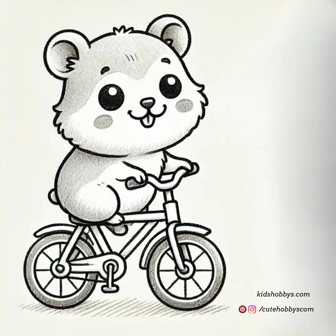 Hamster baby riding bicycle