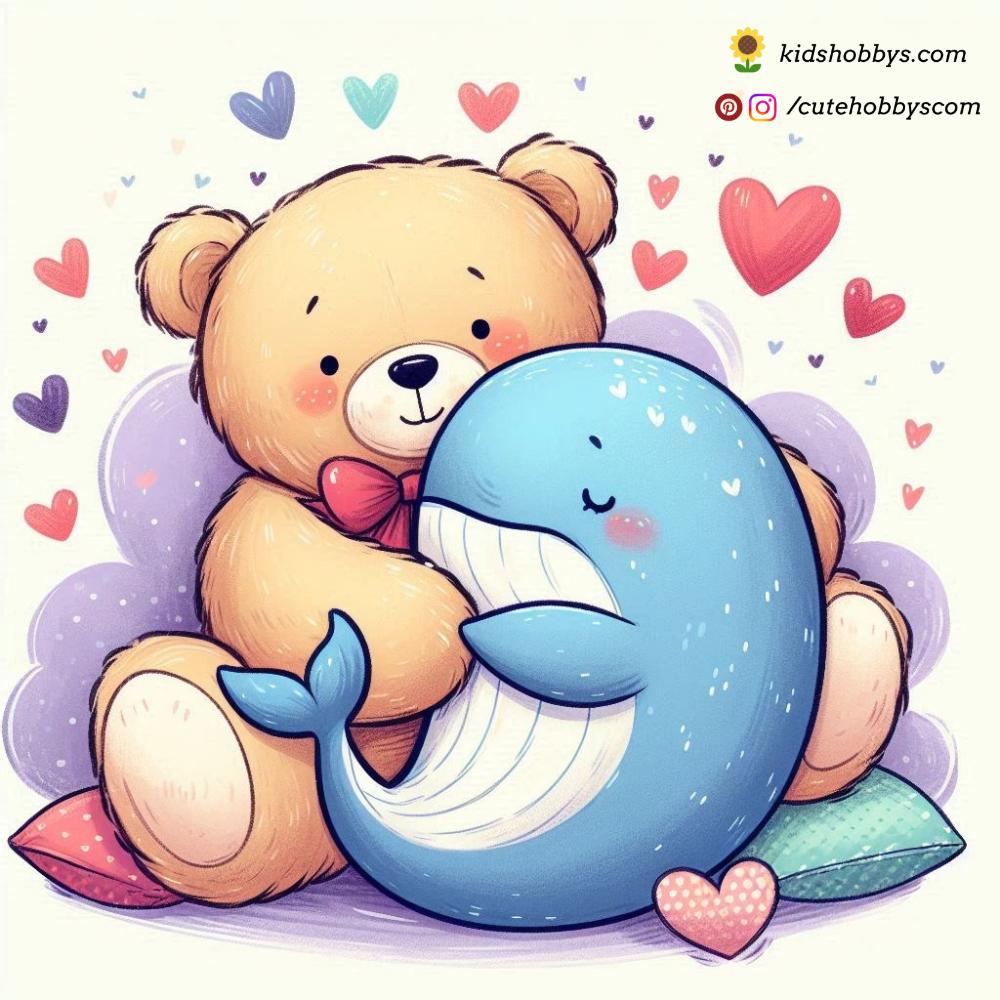 Heartwarming Baby Whale Hugging a Giant Teddy Bear