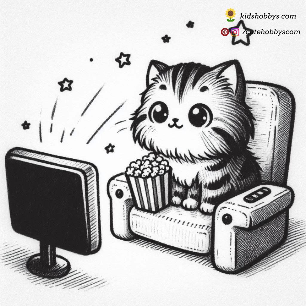 It's movie time for kitty