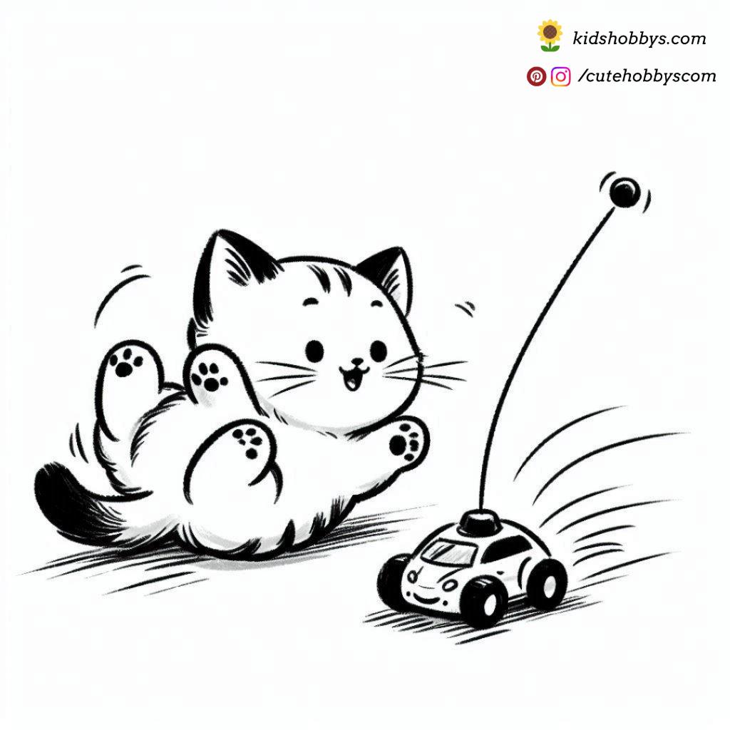 Kitten enjoying RC Car