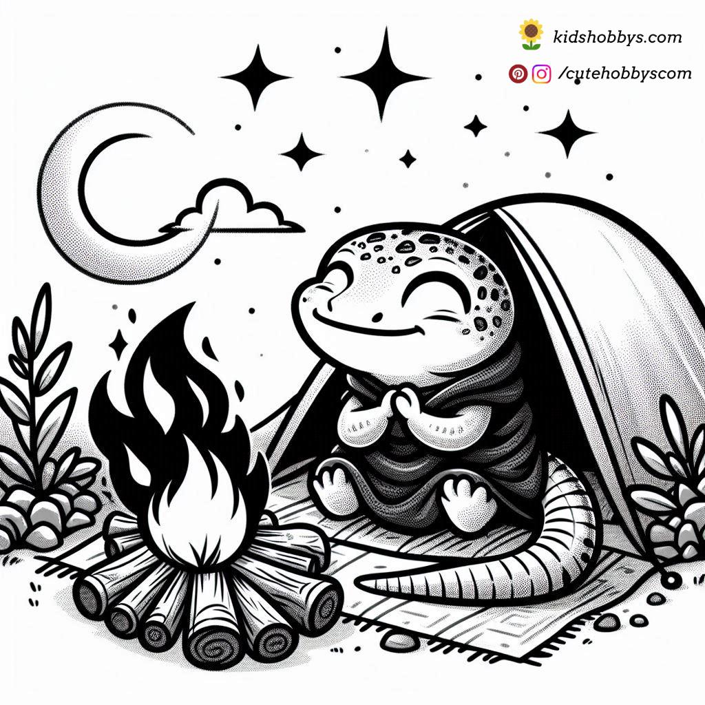 Lizard Camping Under the Stars 🏕️