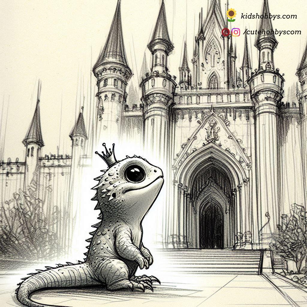 Lizard Exploring a Fairy Tale Castle 🏰