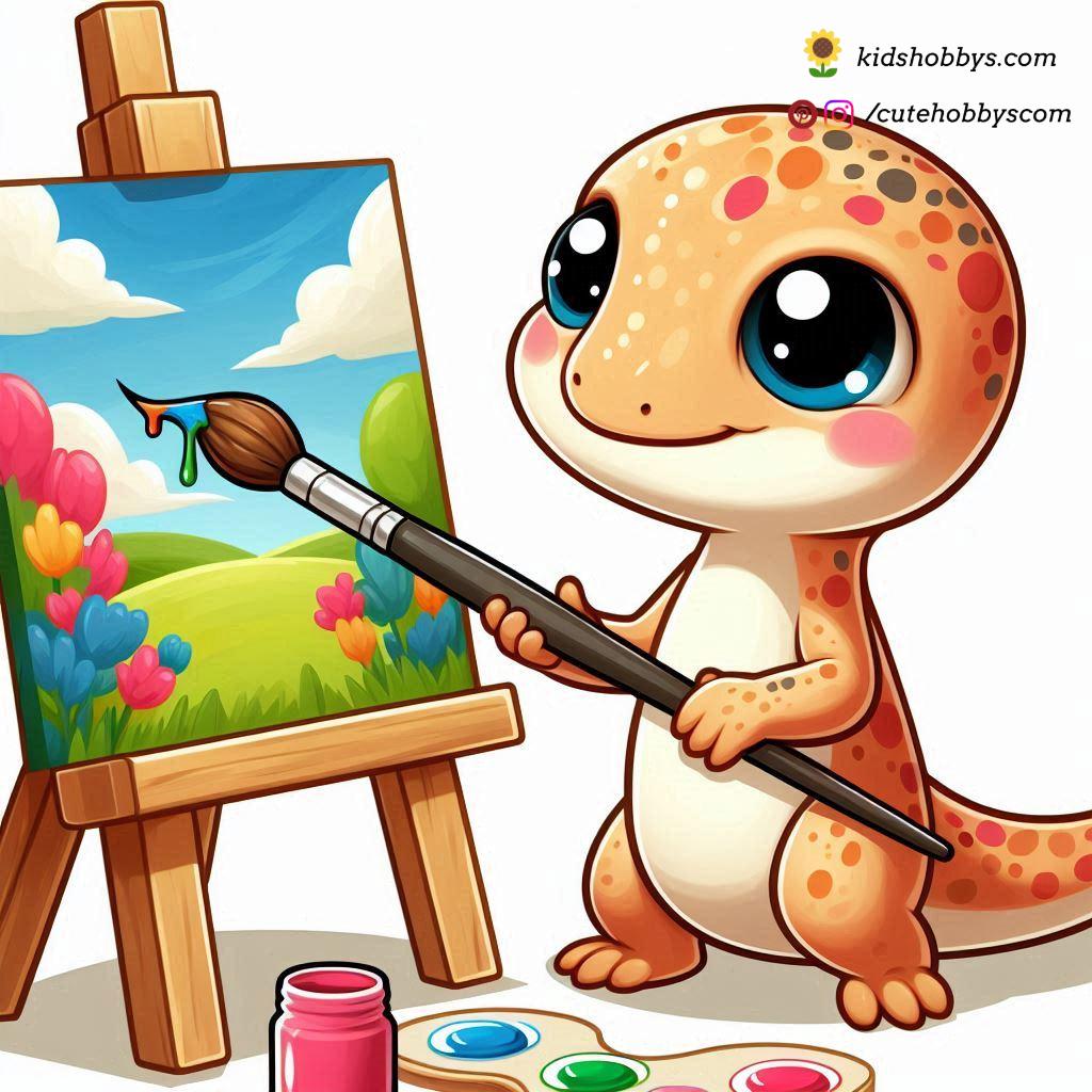 Lizard Painting a Masterpiece🎨