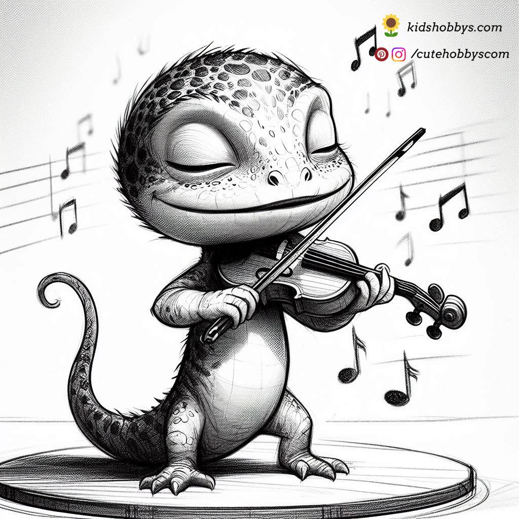  Lizard Playing a Violin 🎻