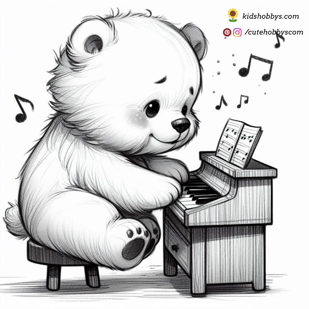 Musical Talent Baby Polar Bear Playing a Tiny Piano 🎹