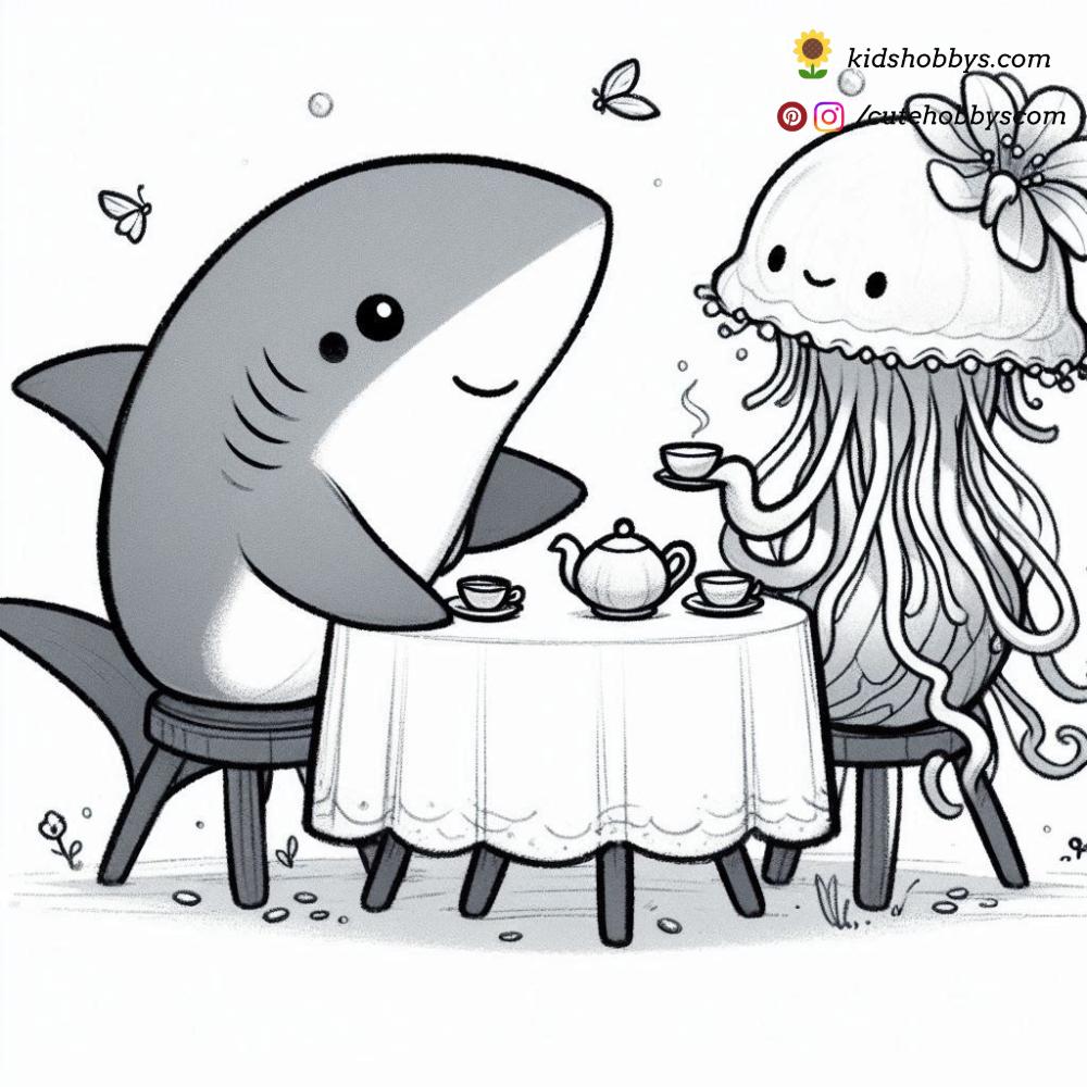 Our Baby Shark Hosts the Most Adorable Tea Party Under the Sea with a Jellyfish Friend