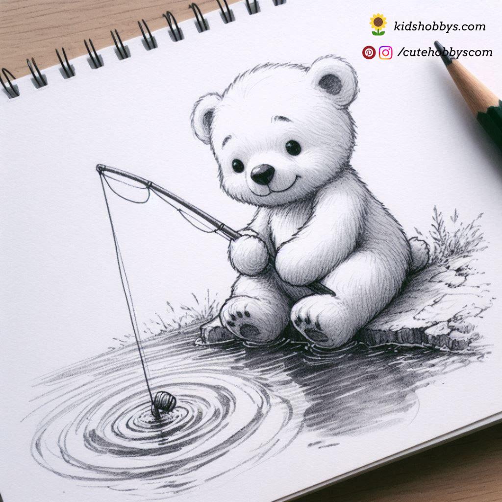 Tiny Fisher with a Big Dream_ Baby Polar Bear with a Fishing Rod 🎣