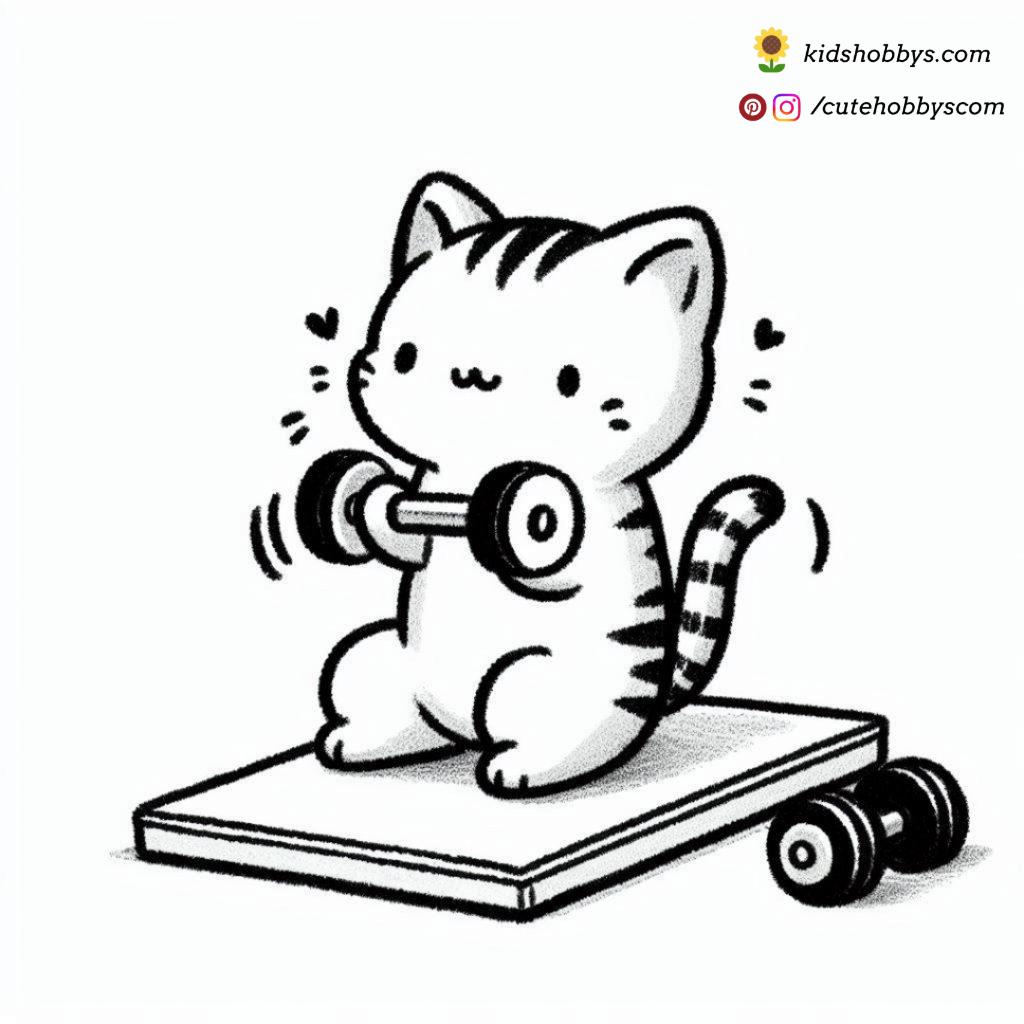 kitten enjoying gym