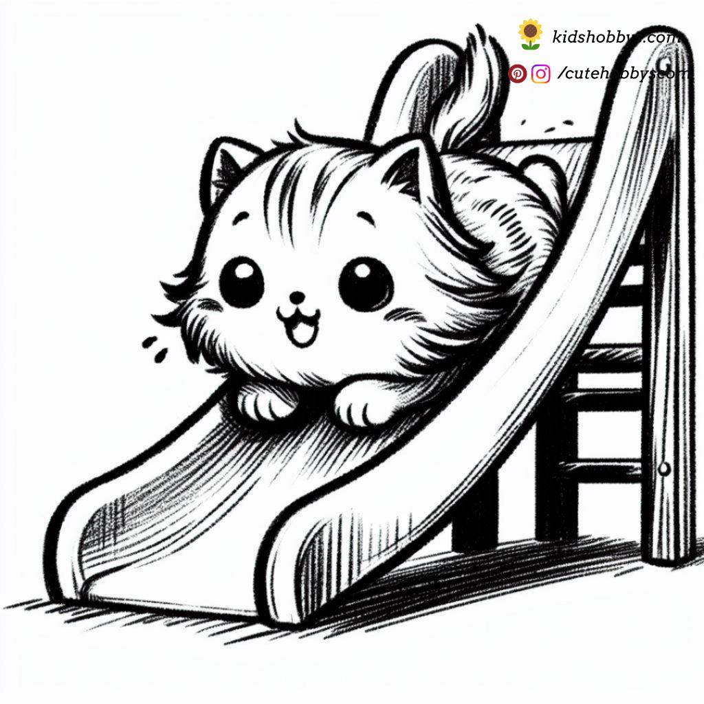 kitten is sliding