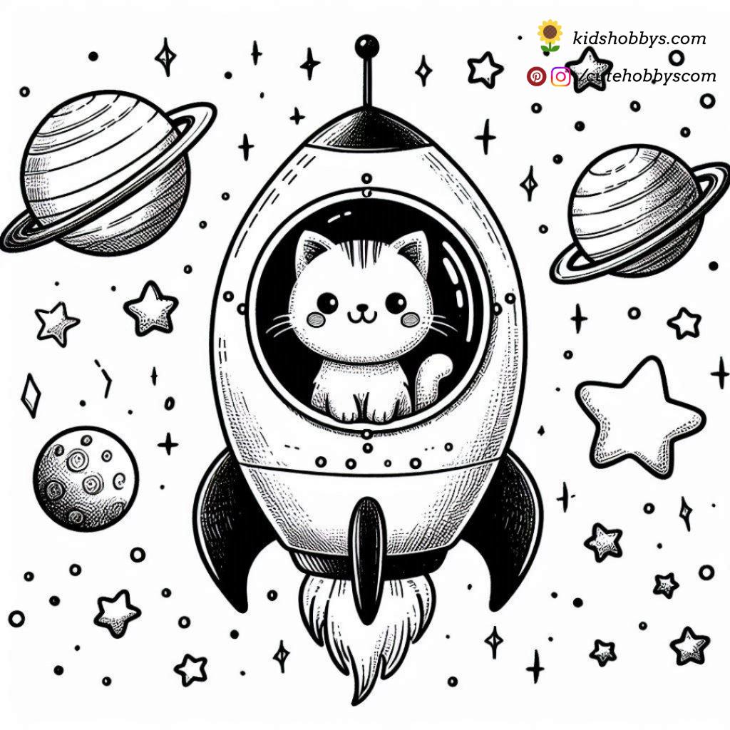 kitty is going to moon