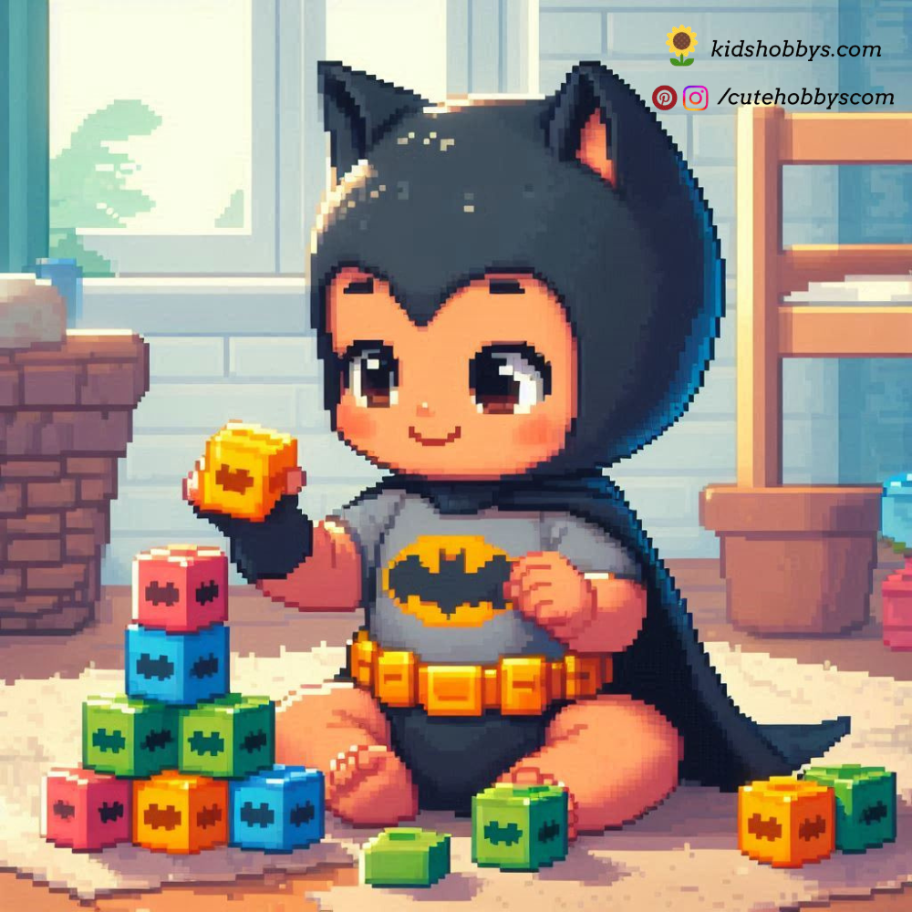 Baby Batman Playing with Bat-Signal Blocks! 🦇🔲