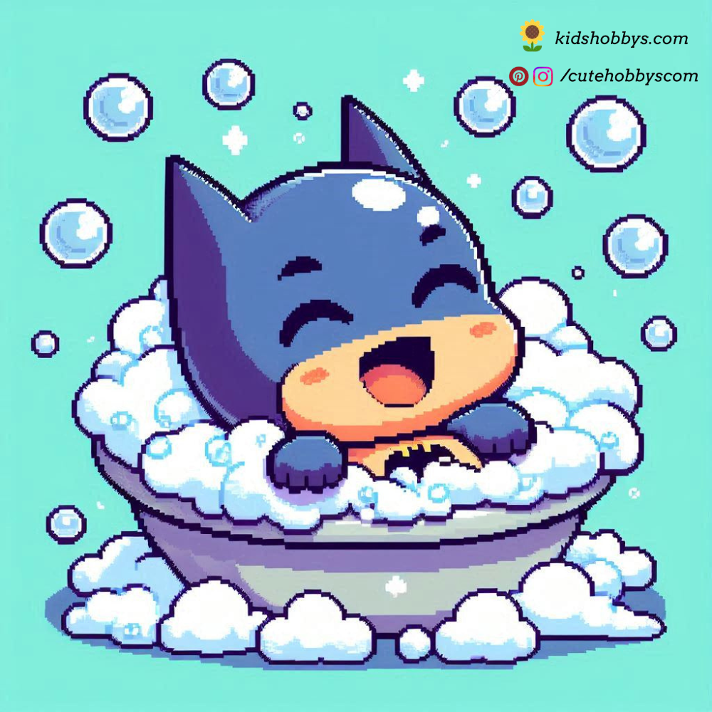 Baby Batman in a Floating Bubble Bath! 🛁🦇🫧