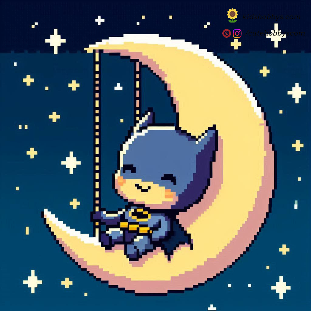 Baby Batman on a Moonlit Swing! 🌜🦇