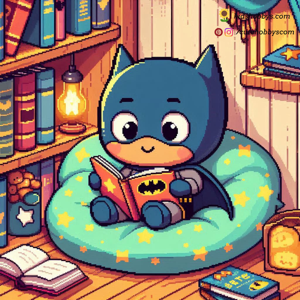 Baby Batman’s Cozy Reading Corner! 📚🦇🛋️