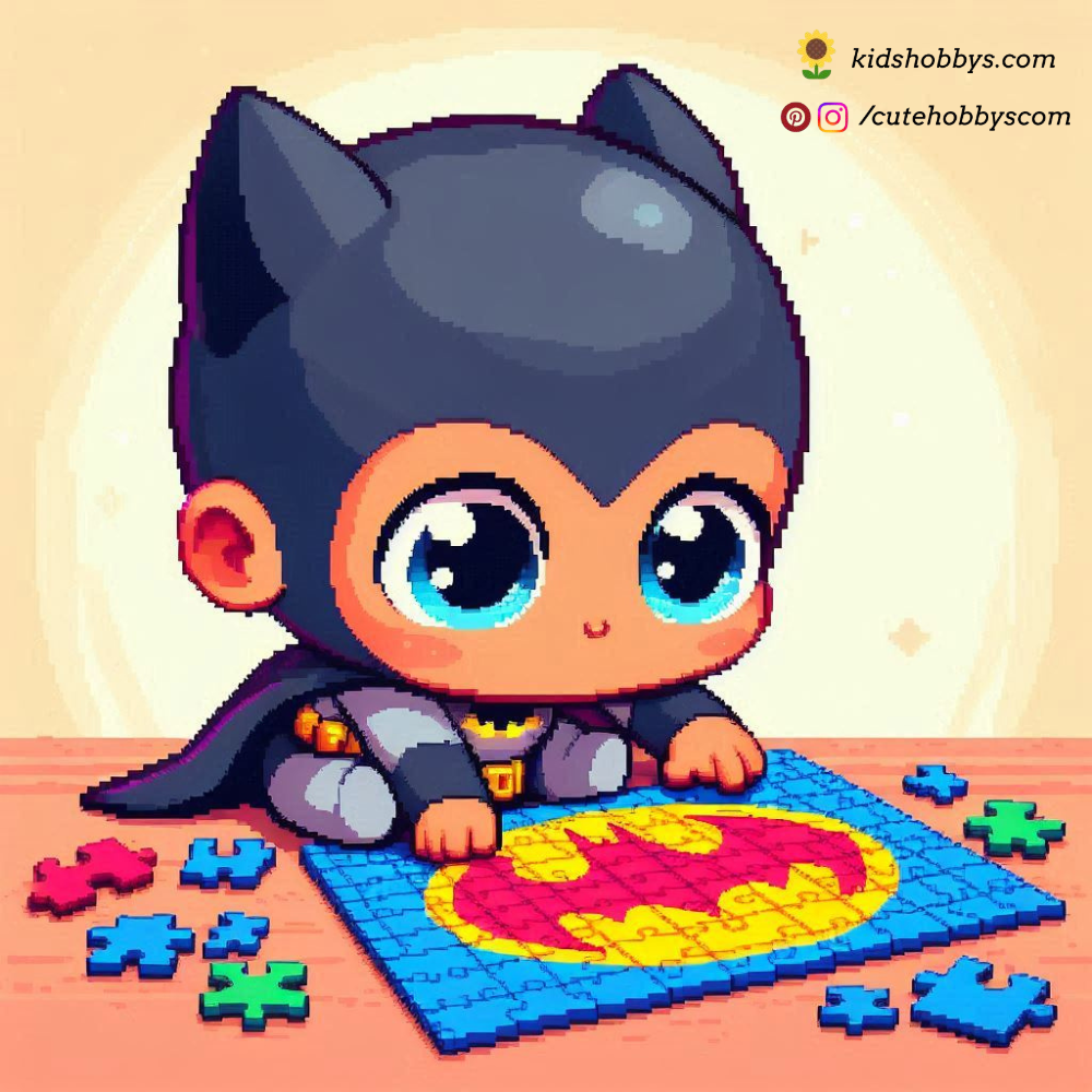 Baby Batman’s Superhero Puzzle Time! 🧩🦇🧠