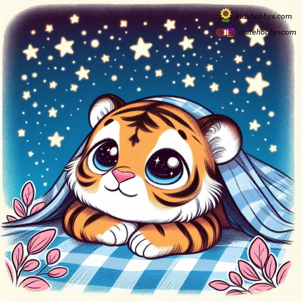 Baby Tiger Stargazing at Night! 🌌🐅🔭