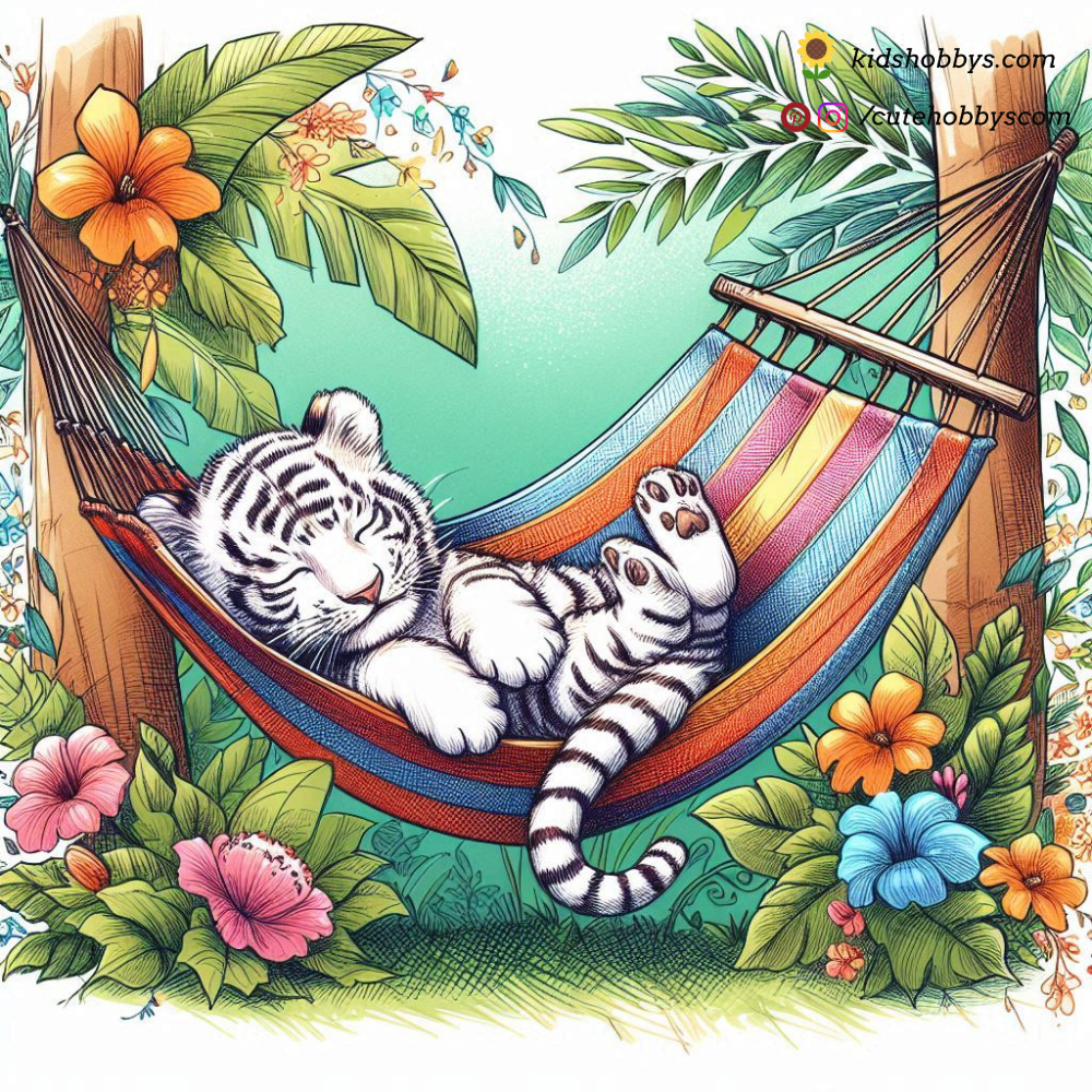 Baby Tiger in a Cozy Hammock! 🌿