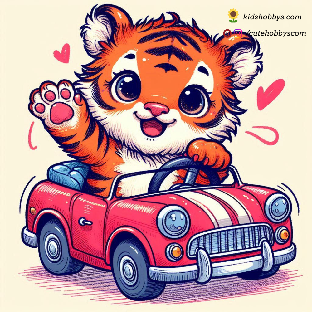 Baby Tiger in a Miniature Car! 🚗🐅🧸