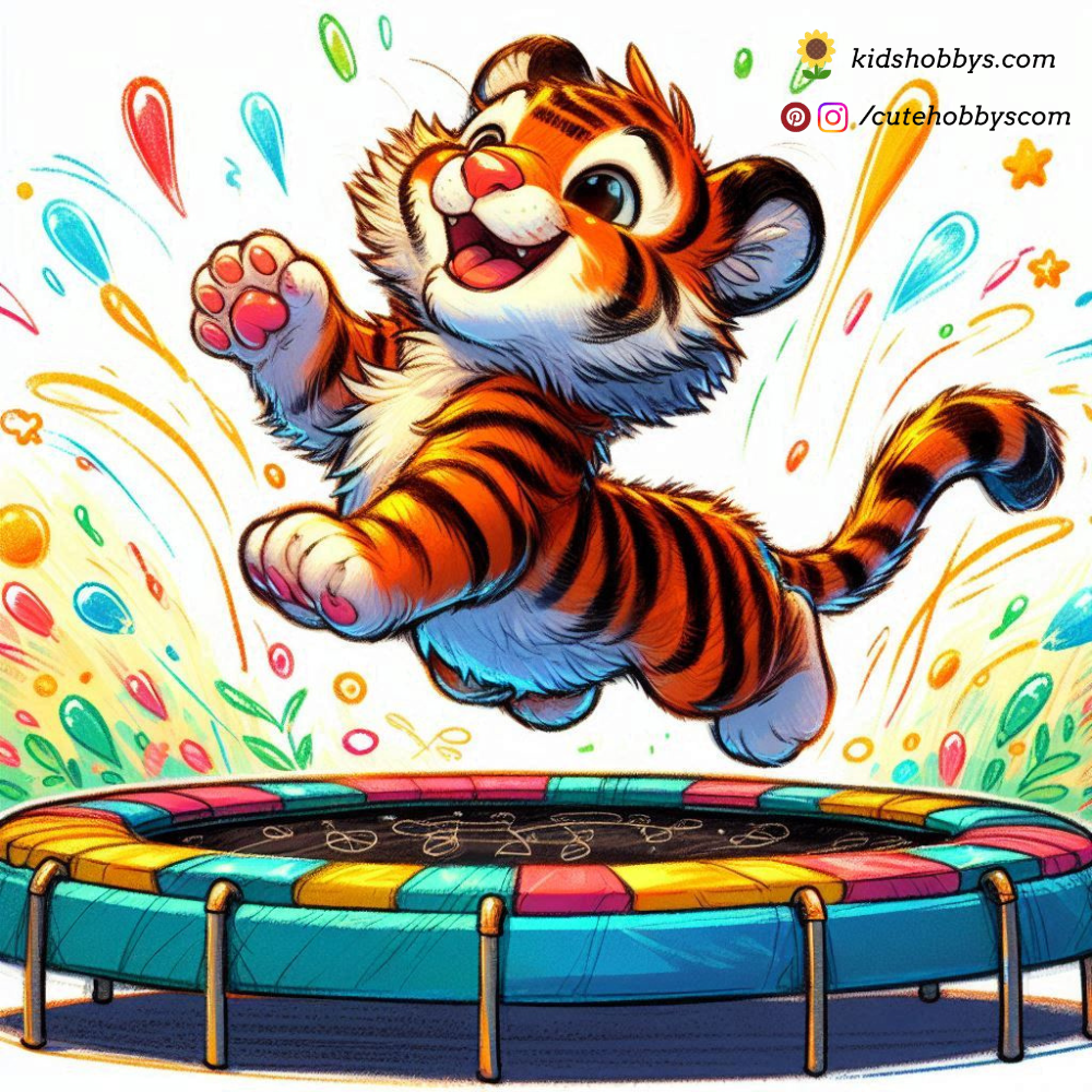 Baby Tiger on a Trampoline! 🏰🐅🎈