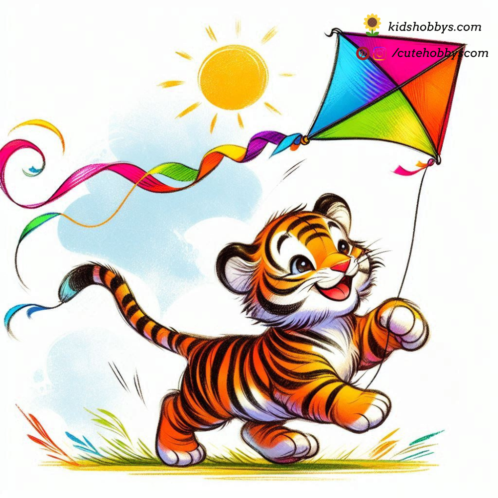 Baby Tiger’s Kite Flying Adventure! 🪁🐅🌈