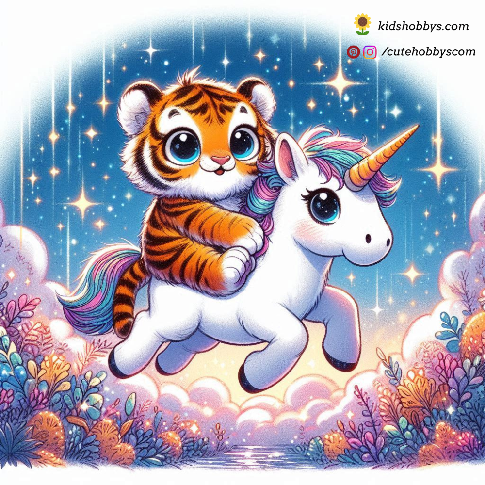 Baby Tiger’s Magical Unicorn Ride! 🦄🐅✨