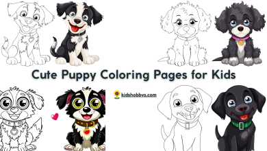 Cute puppy coloring pages for kids