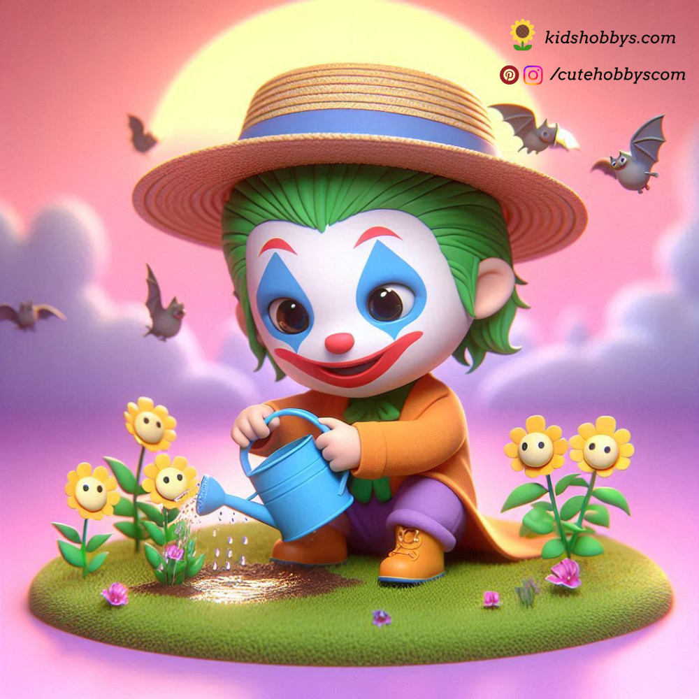 Joker's Little Gardening Adventure. Planting Smiley Flowers in Gotham’s Tiniest Garden!